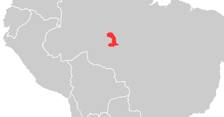Map showing Mura-Pirahã language territory in Brazil